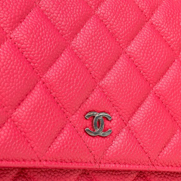Chanel Silver Strap Pink Magenta Caviar Wallet-on-Chain - Picture 9 of 14